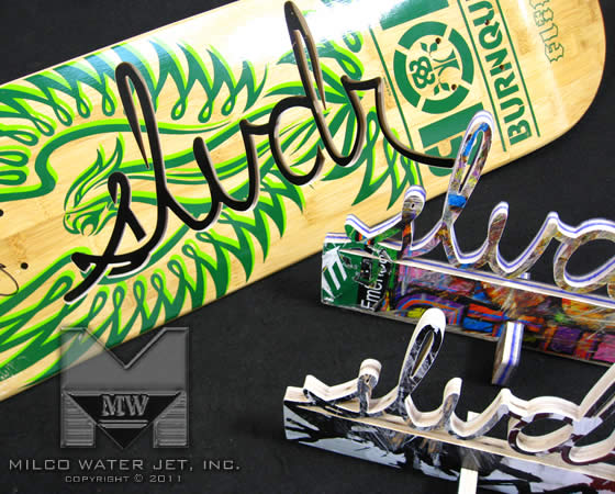 Waterjet Cutting Custom Art Storefront Displays for SLVDR Clothing